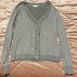 New York & Company Shimmering Gray Cardigan